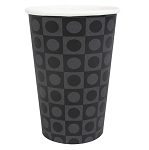 Amenity Services Retro Patterned Black & Grey Unwrapped Hot Vending Cup 10 Oz. 1500 Per Case Price Per Case